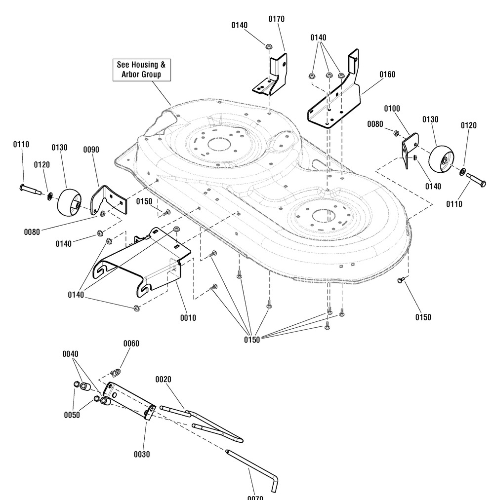 42" Mower Deck - Support Group Diagram and Parts List for 2691085-00 (107250040-CTX9000)(2012) Briggs and Stratton Lawn Tractor Accessories